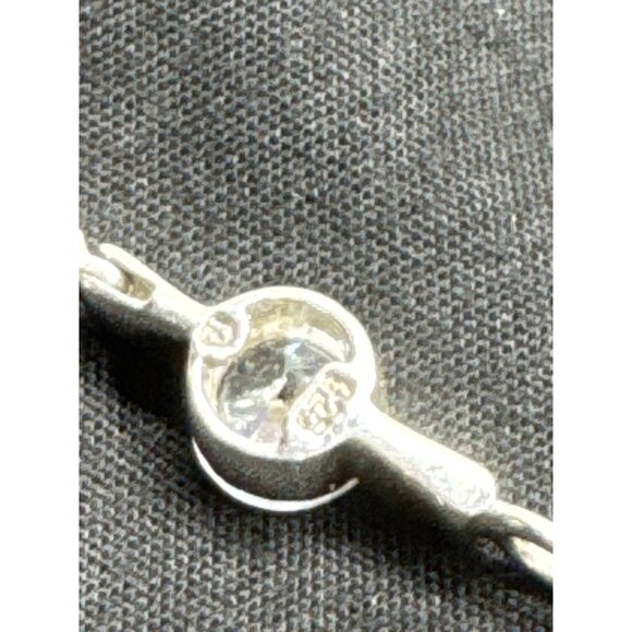 Ross Simons Vintage Elegant Silver & Round Cubic Rhinestone Crystal Tennis Brace - Picture 7 of 8